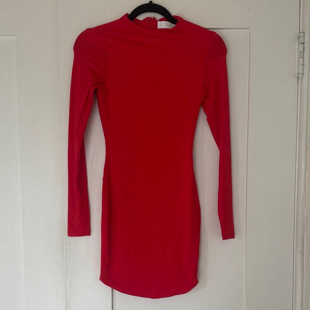 MESHKI Tight Red Long sleeve Dress
